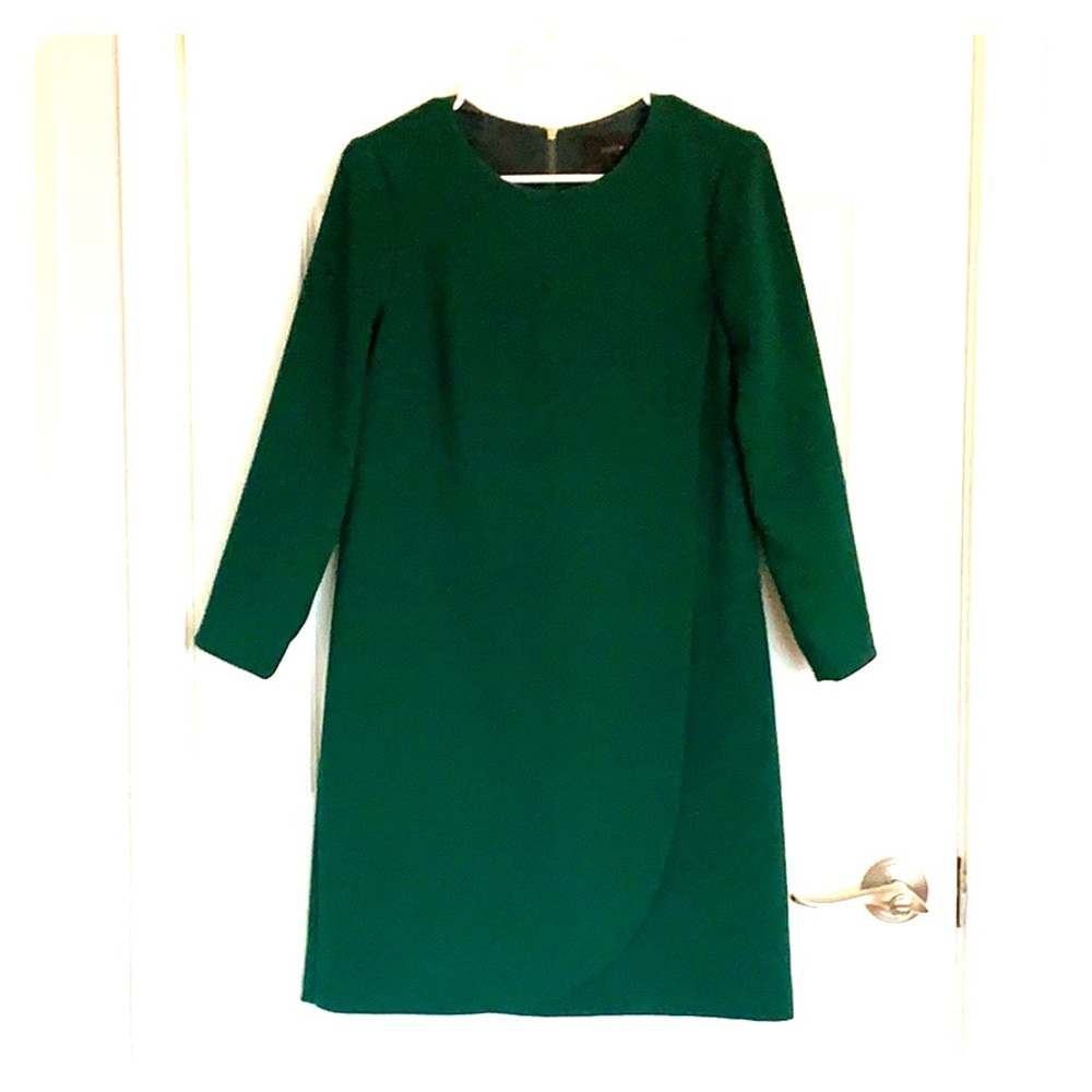 J. Crew Forest Green 3/4 Sleeve Dress